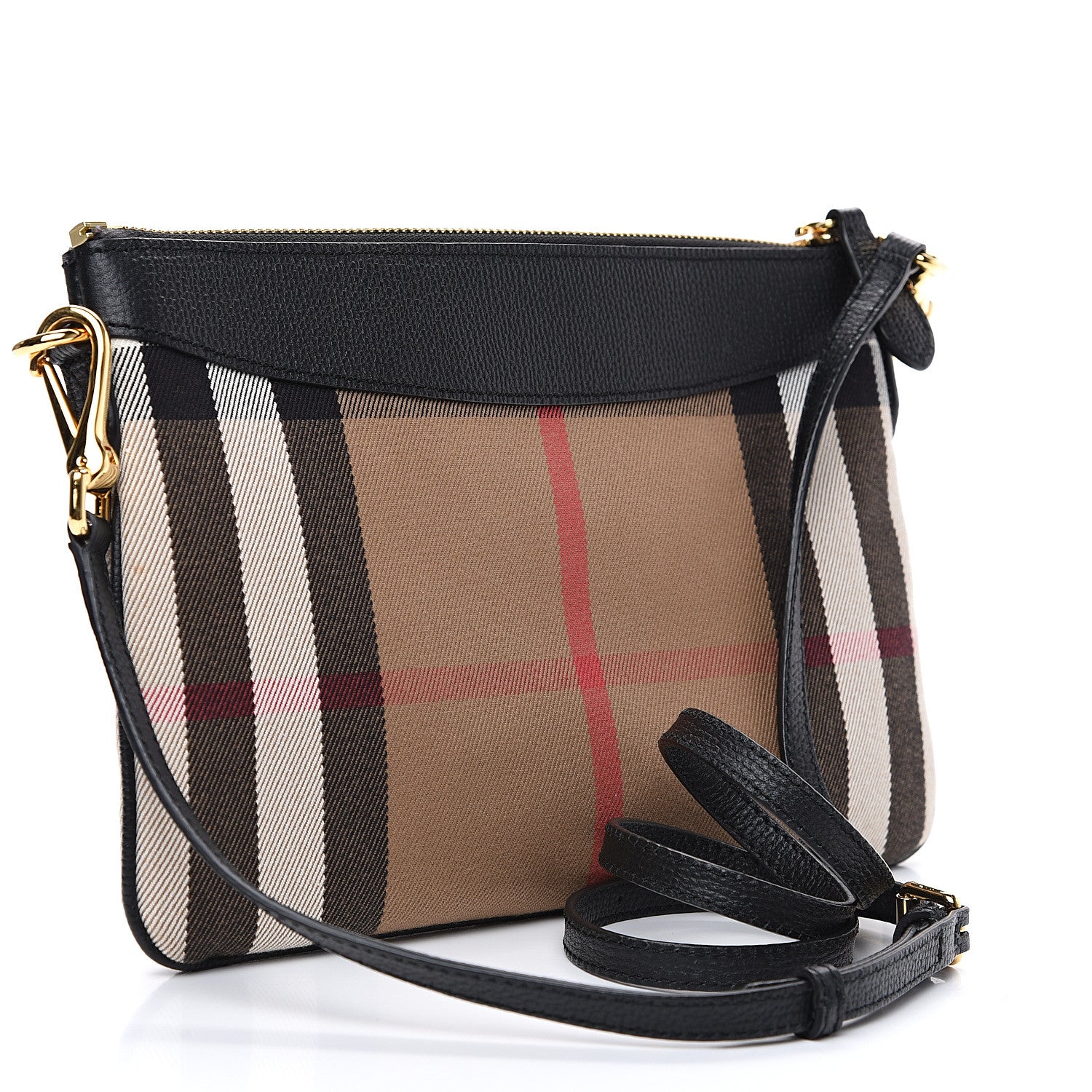 Burberry House Check Derby Peyton Crossbody Clutch Bag Black 2 of 9