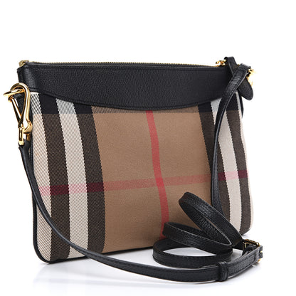Burberry House Check Derby Peyton Crossbody Clutch Bag Black 2 of 9