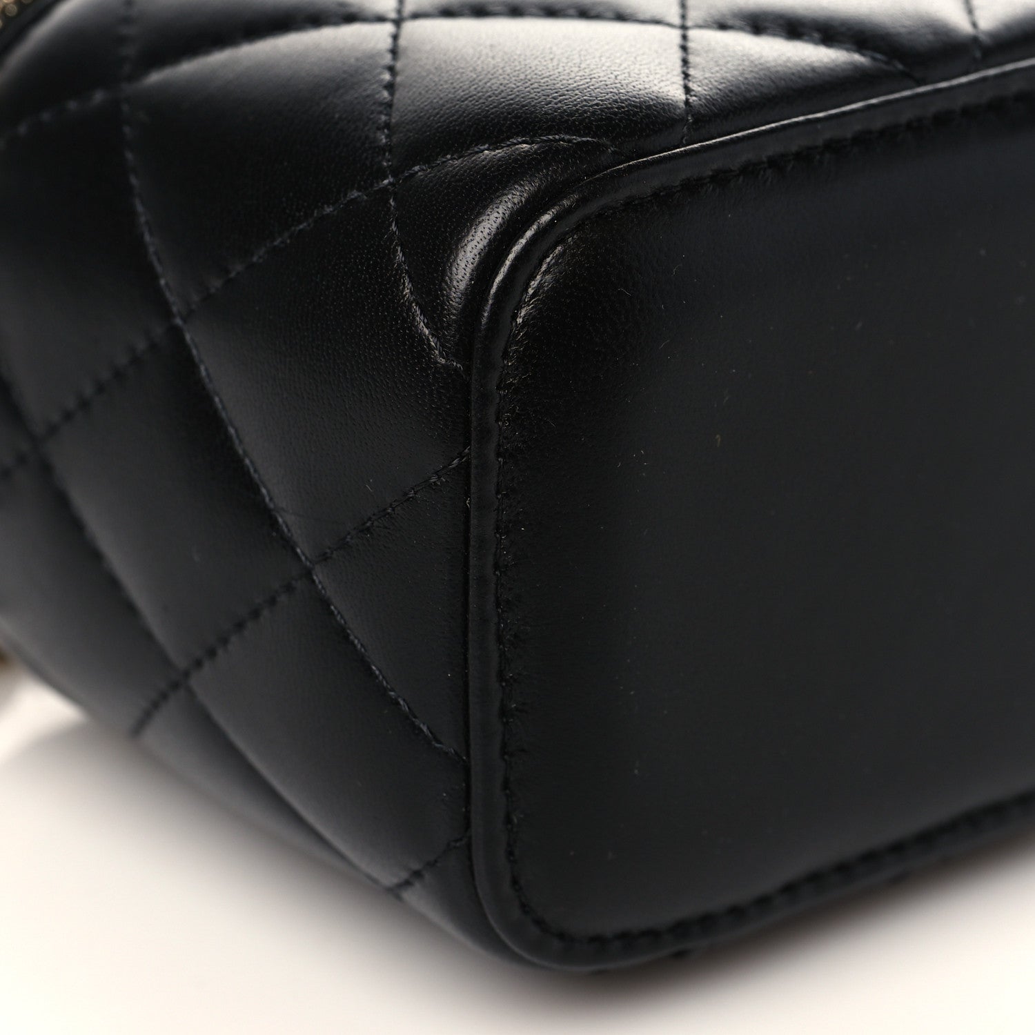 Chanel Lambskin Quilted Mini Pearl Crush Vanity Case With Chain Black 8 of 10