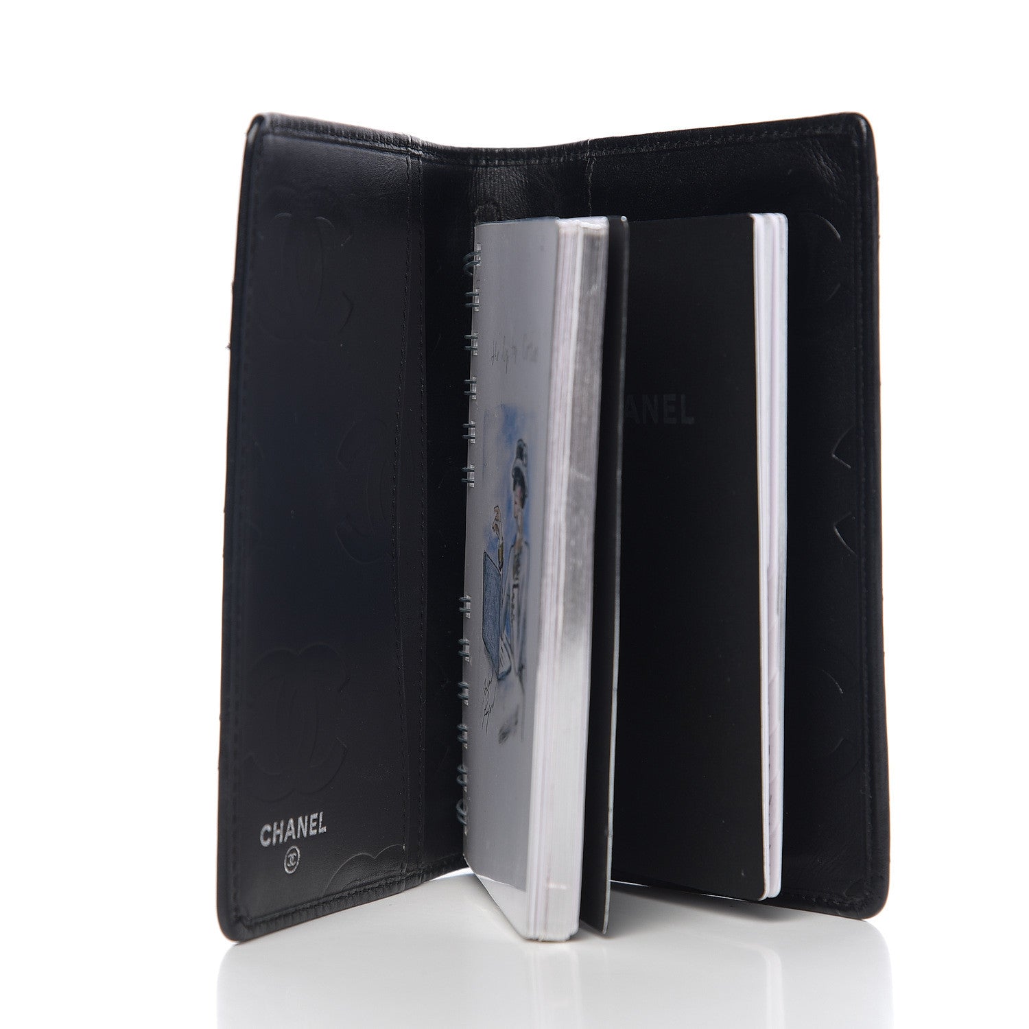 Chanel Calfskin Quilted Small Cambon Agenda Planner Black 4 of 7