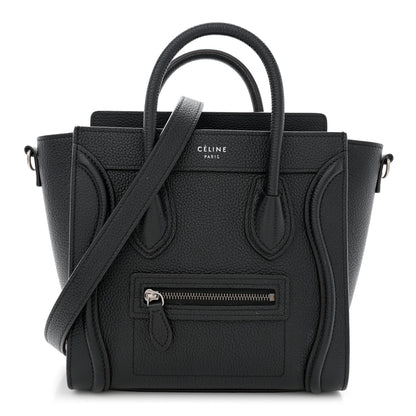 Celine Drummed Calfskin Nano Luggage Black 1 of 13