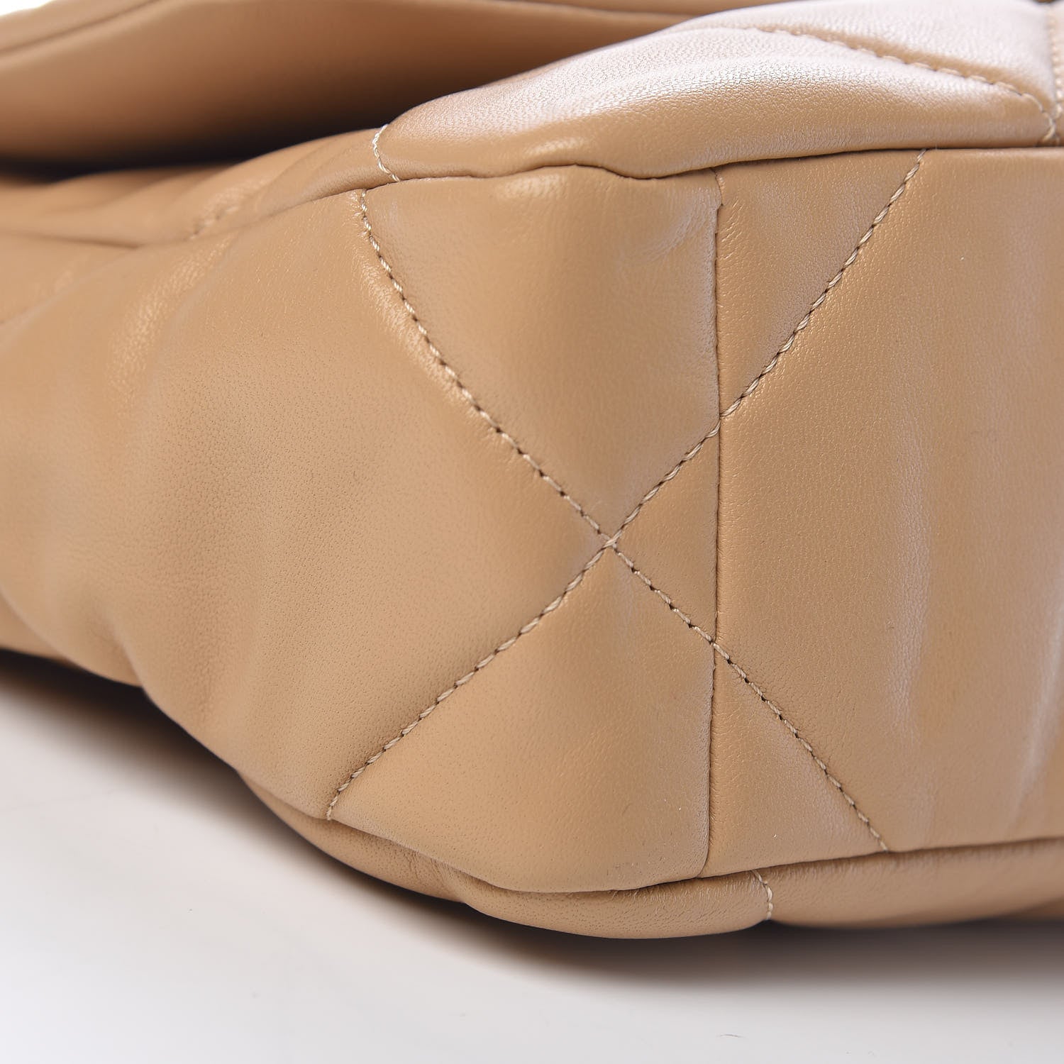 Chanel Lambskin Quilted Medium 19 Flap Dark Beige 10 of 10