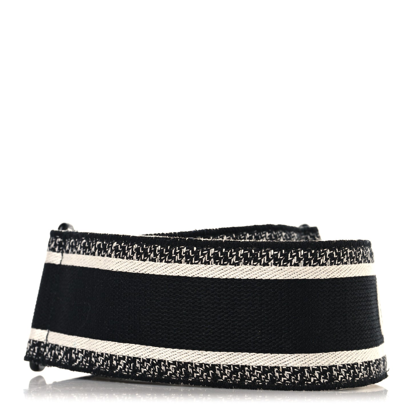 Canvas Embroidered Shoulder Strap Black