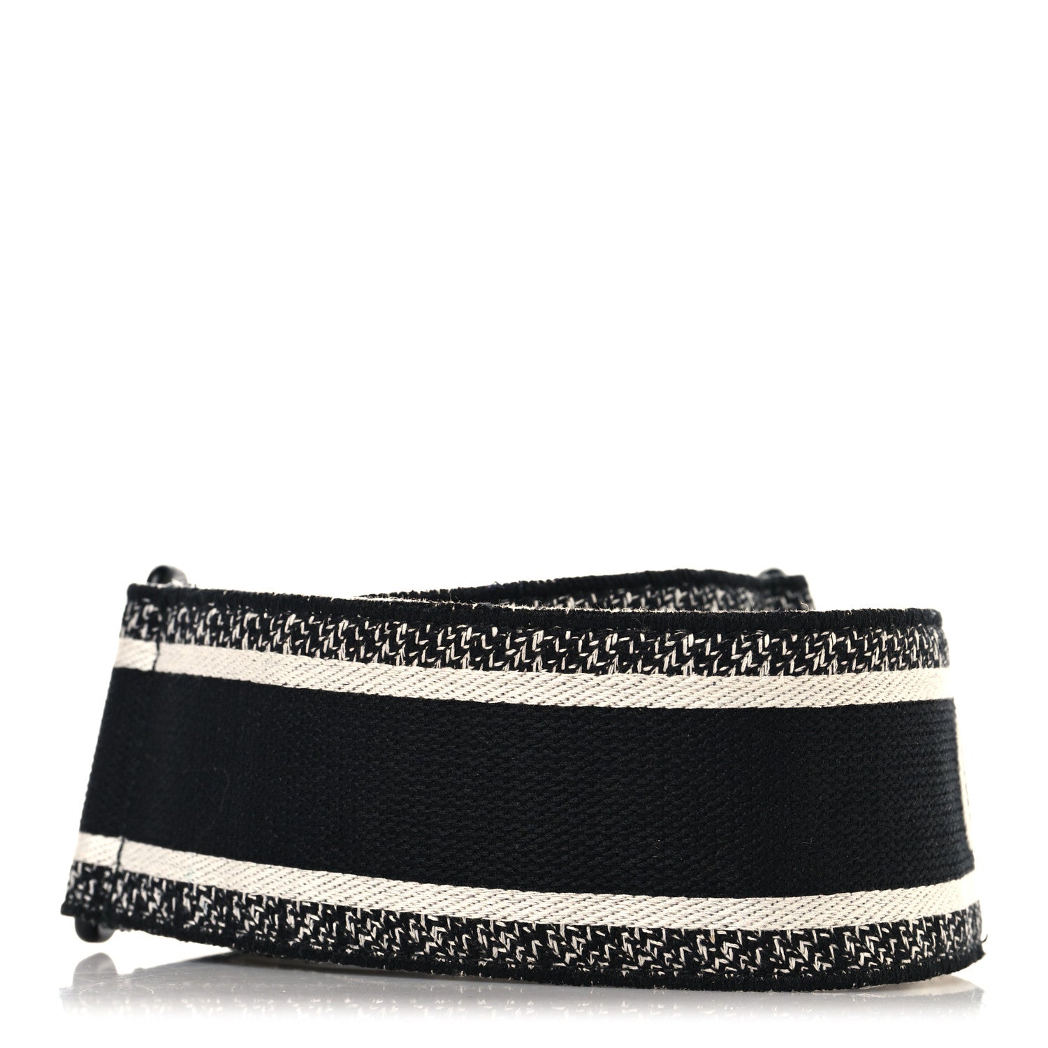 Christian Dior Canvas Embroidered Shoulder Strap Black 2 of 4