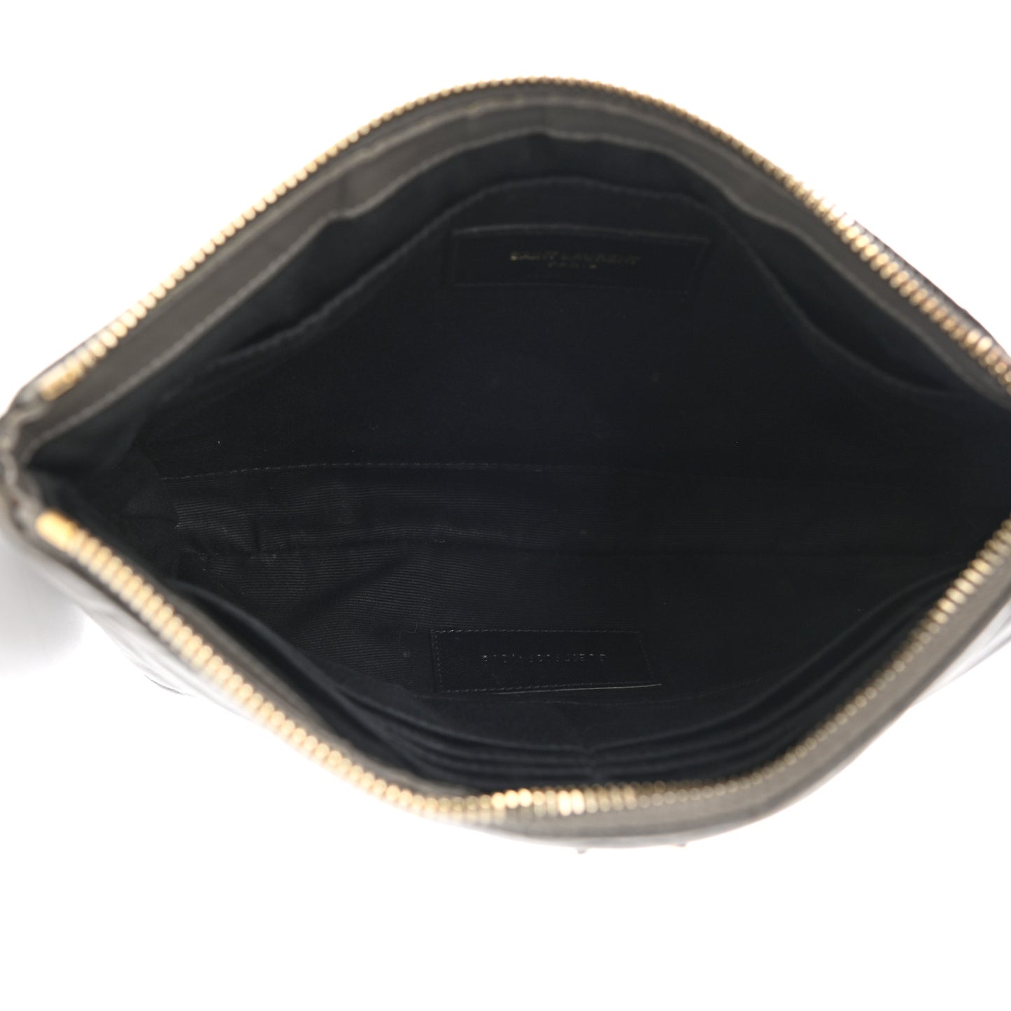 Calfskin Matelasse Chevron Monogram A5 Wristlet Dark Smog