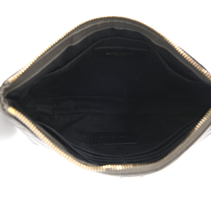 Saint Laurent Calfskin Matelasse Chevron Monogram A5 Wristlet Dark Smog 5 of 10