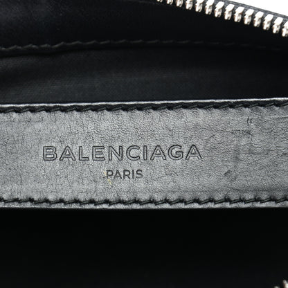 Balenciaga Calfskin Cotton Canvas Striped Logo Clutch Red 6 of 8