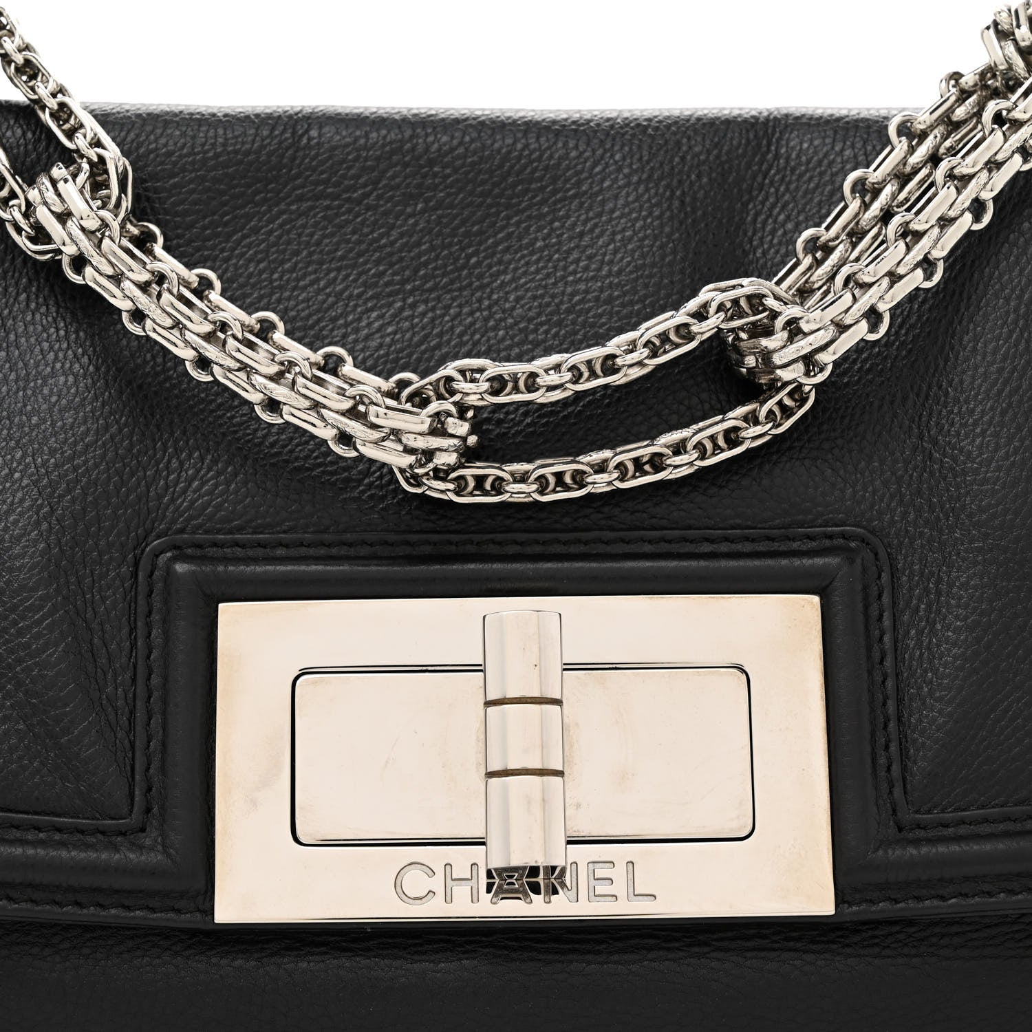 Chanel Grained Calfskin Mademoiselle Lock Bijoux Chain Flap Black Black 8 of 11