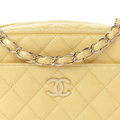 Chanel Iridescent Caviar Quilted Small Timeless Camera Case Yellow 8 of 10