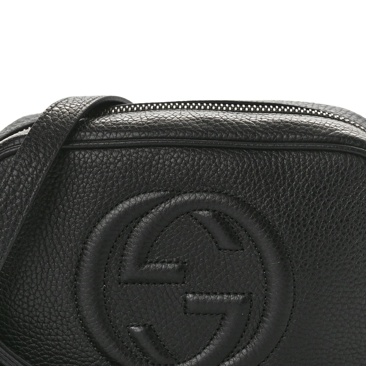 Pebbled Calfskin Mini Soho Disco Bag Black