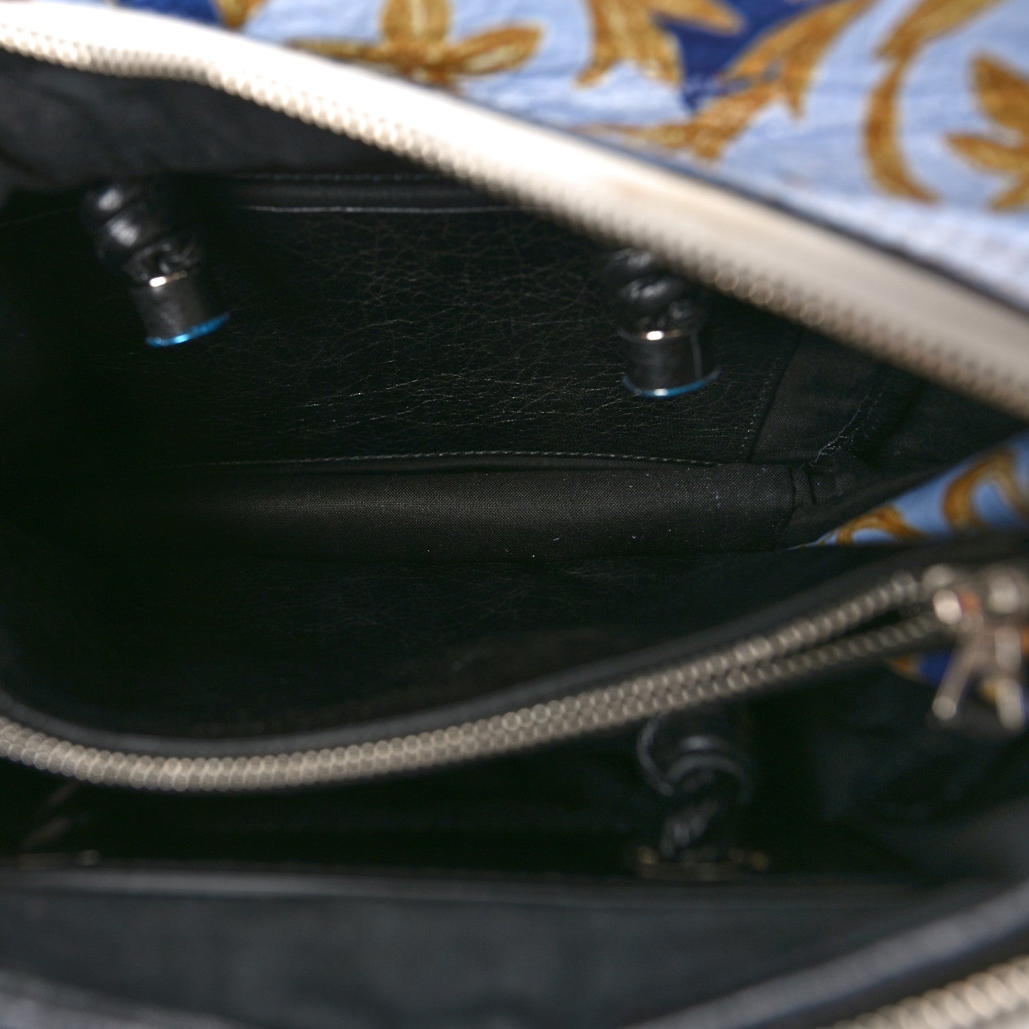 Balenciaga Agneau Floral Print Small Blanket Square Tote Bleu 5 of 10