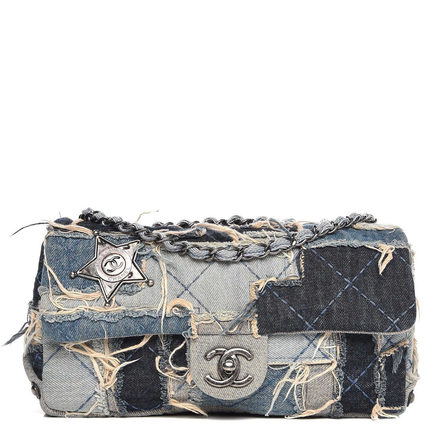 Chanel Denim Patchwork Paris Dallas Single Flap Blue 1 of 7