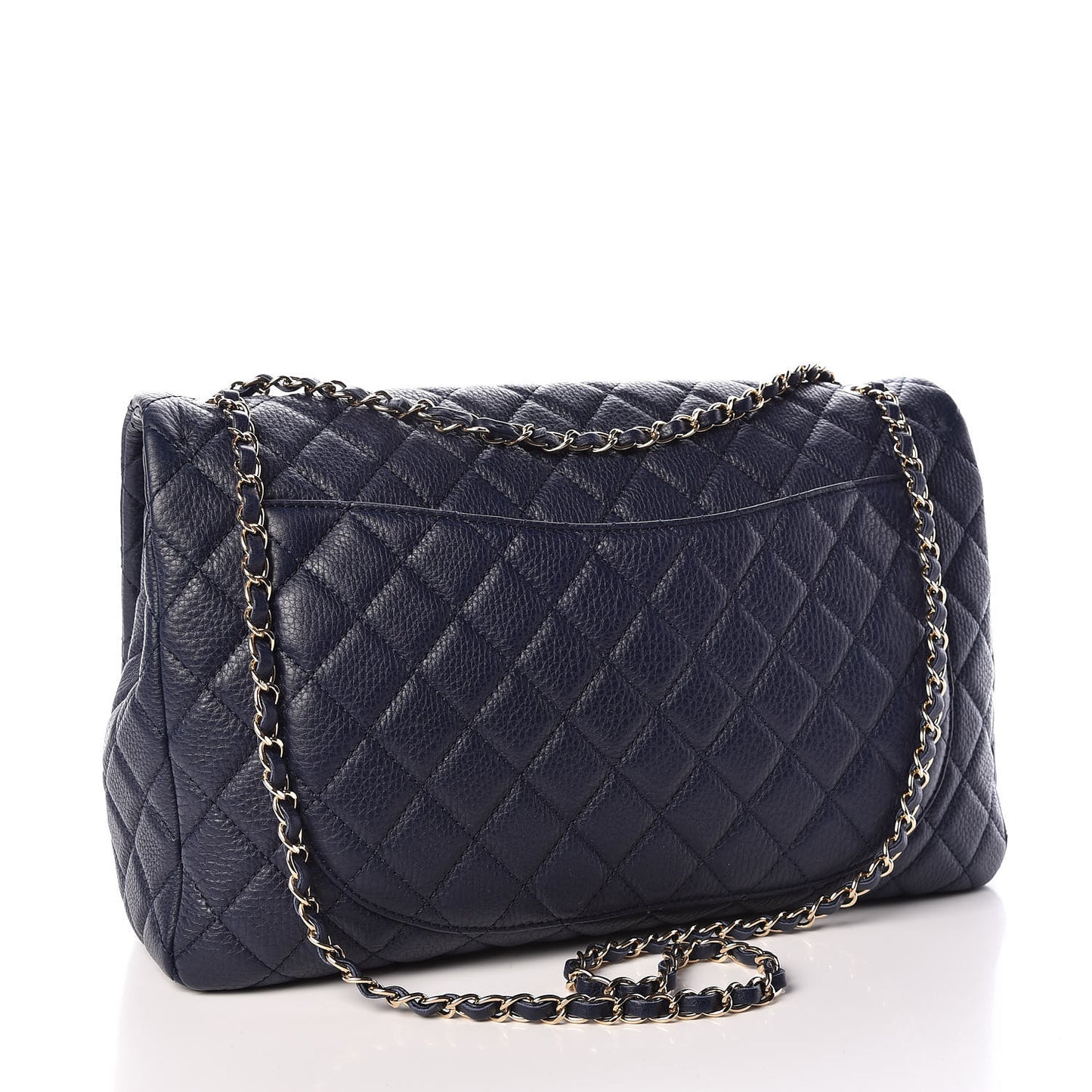 Calfskin Quilted Small XXL Travel Flap Bag Navy