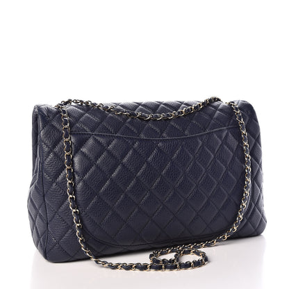 Chanel Calfskin Quilted Small XXL Travel Flap Bag Navy 3 of 9