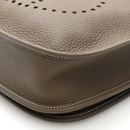 Hermes Taurillon Clemence EVELYNE III PM Etoupe 10 of 11
