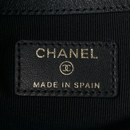 Chanel Caviar Quilted Studded CC Medium Cosmetic Case Black 5 of 9
