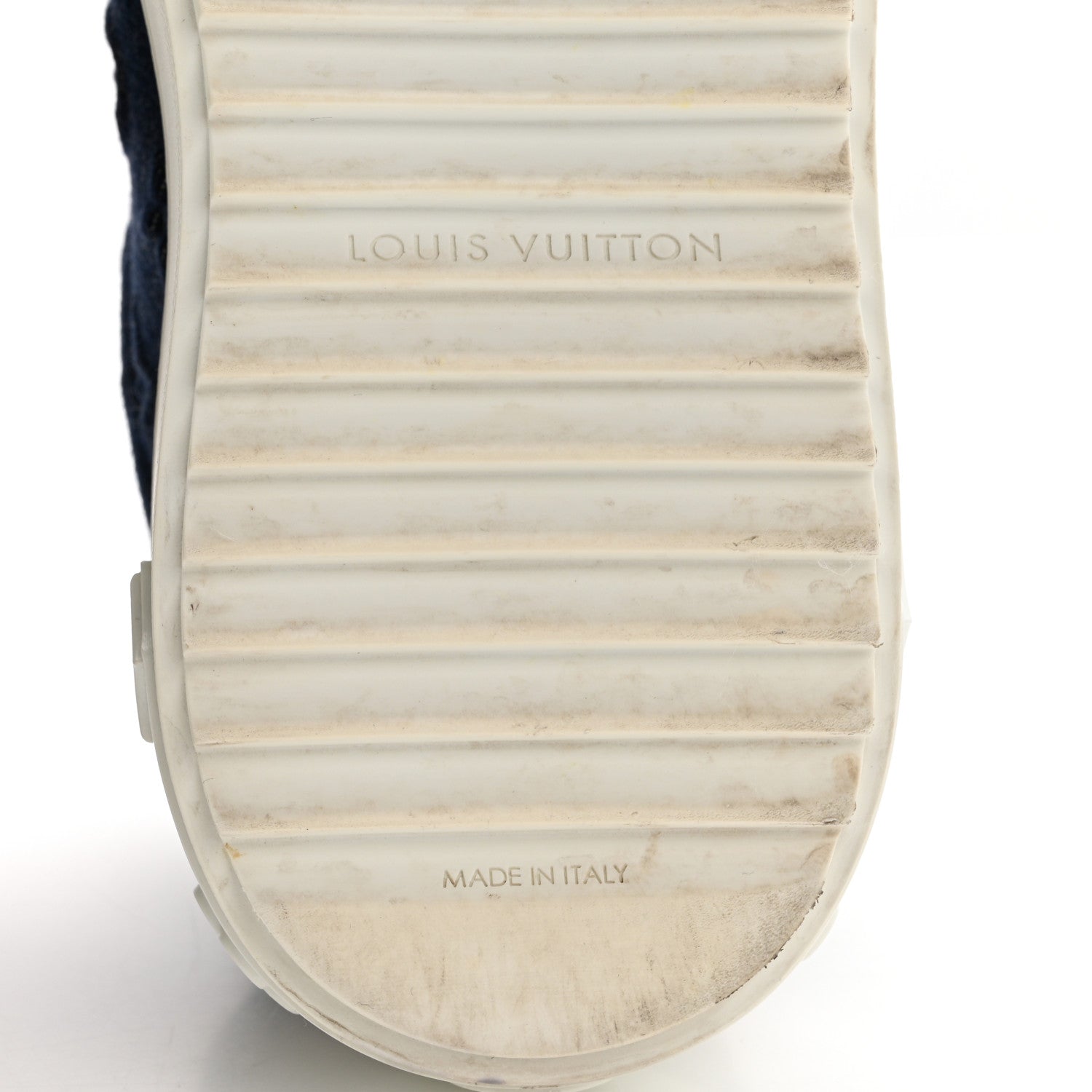 Louis Vuitton Denim Monogram Debossed Time Out Sneakers 38 Blue 7 of 15