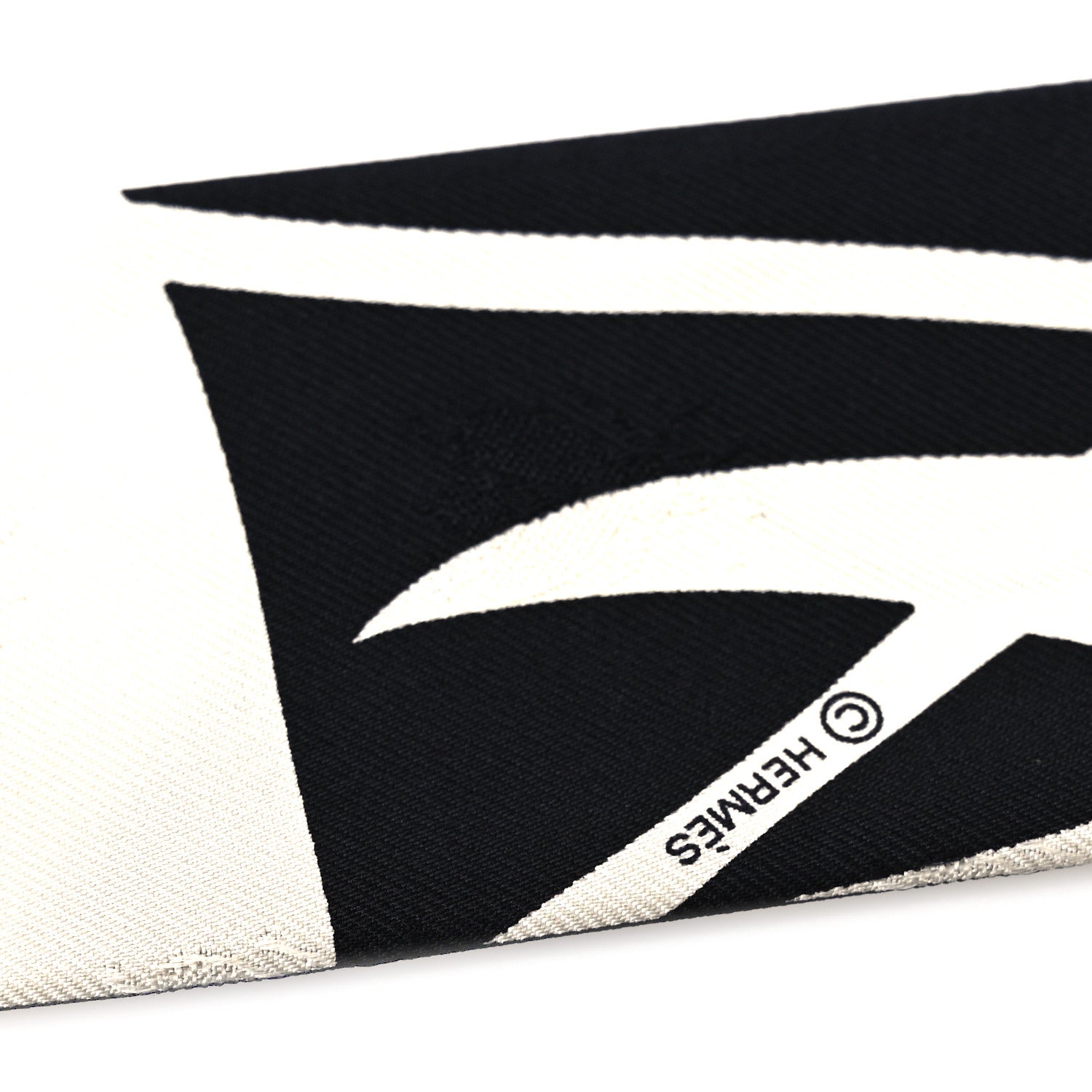 Hermes Silk Calfskin Bouquet Final Fringed Twilly Creme Black 3 of 4