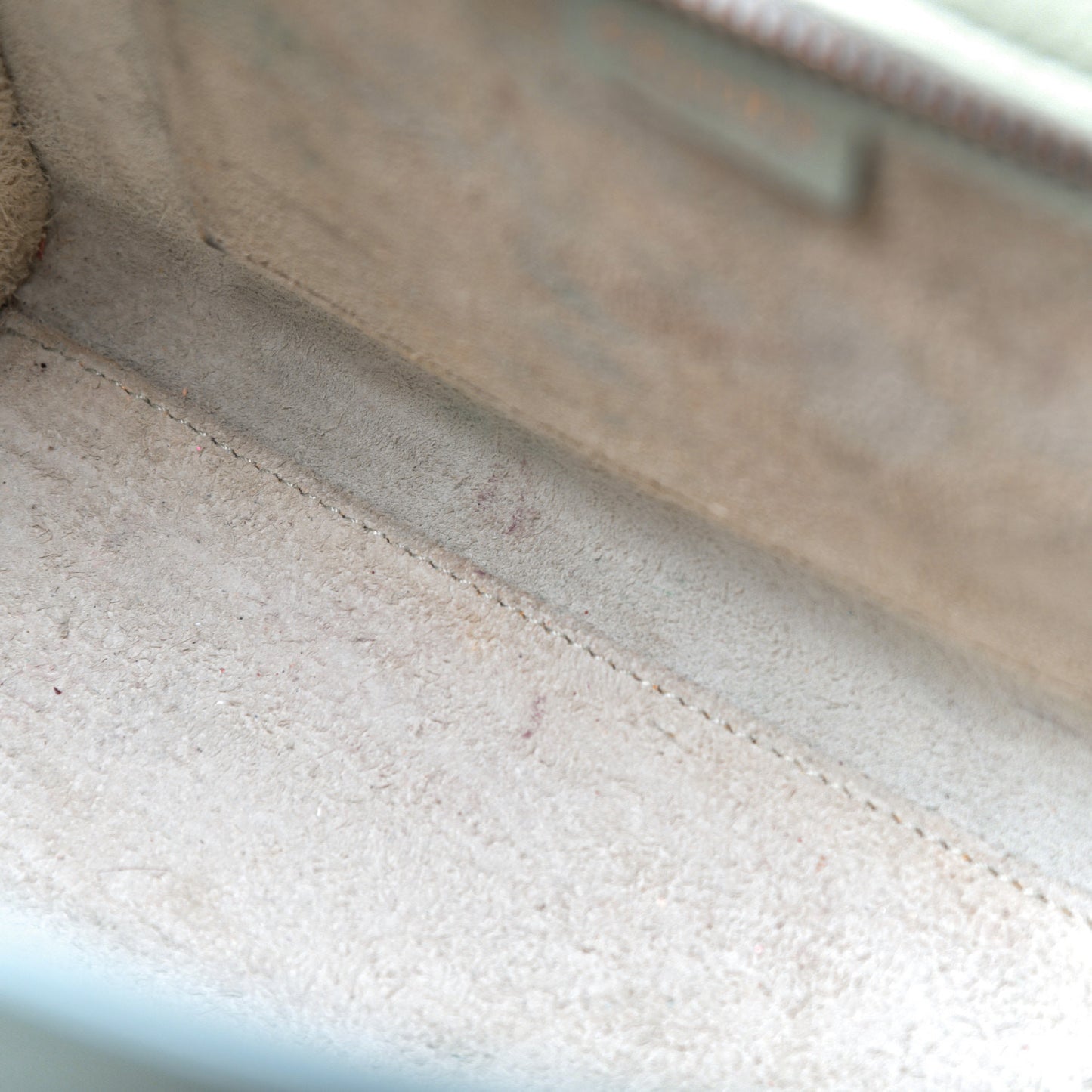 Drummed Calfskin Nano Luggage Almond