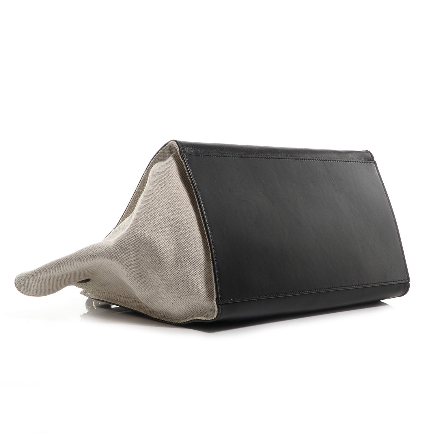 Celine Smooth Calfskin Canvas Medium Trapeze Black 4 of 9