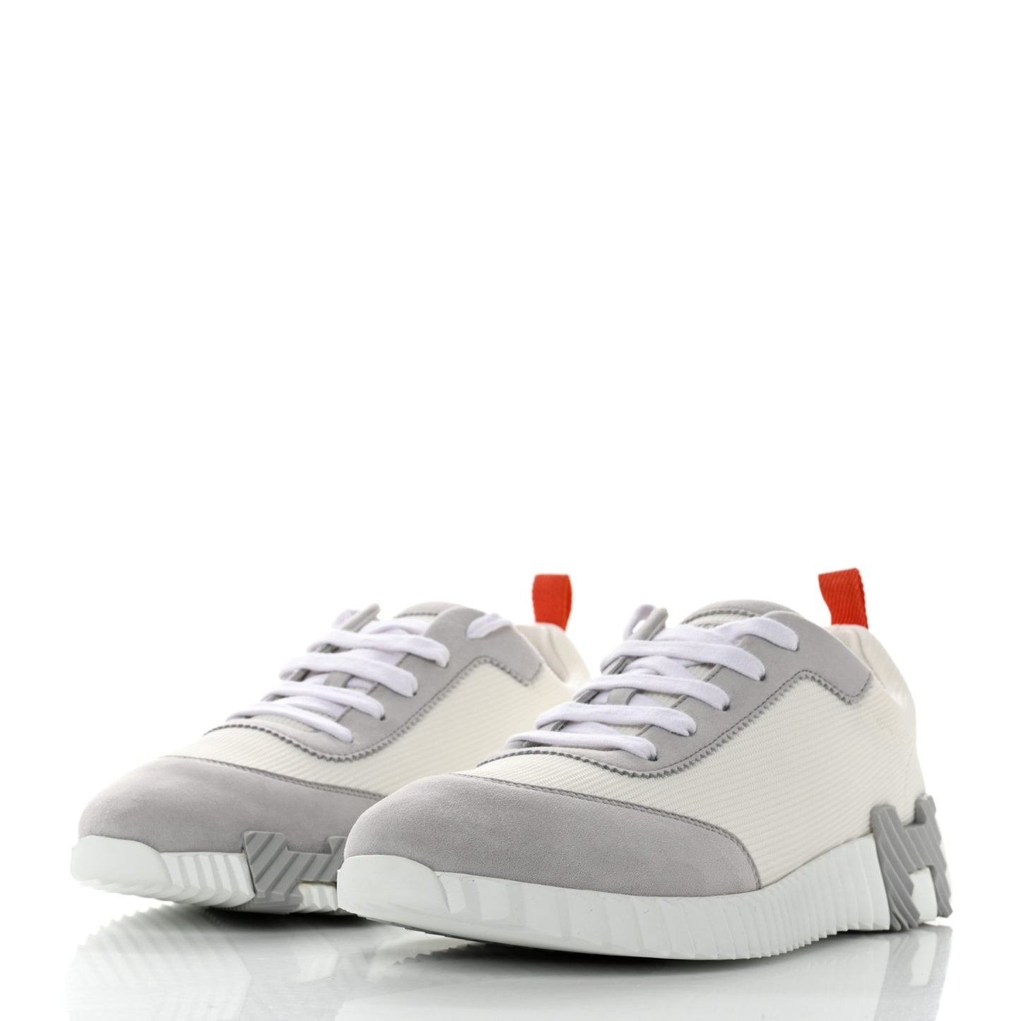 Technical Canvas Suede Goatskin Bouncing Sneakers 41 White Multicolor