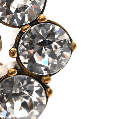 Gucci Metal Crystal Double G Brooch Aged Gold 5 of 5