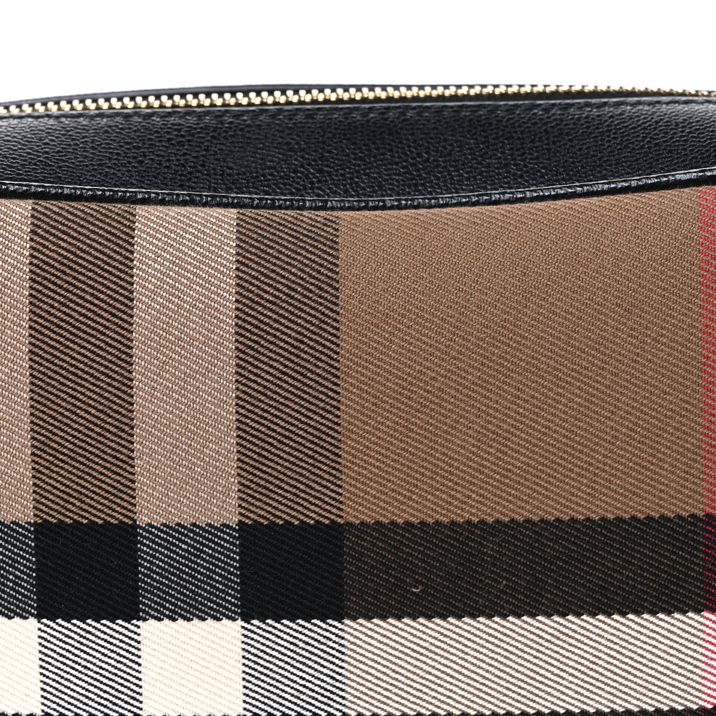 Giant Check Calfskin Large Camera Bag Black