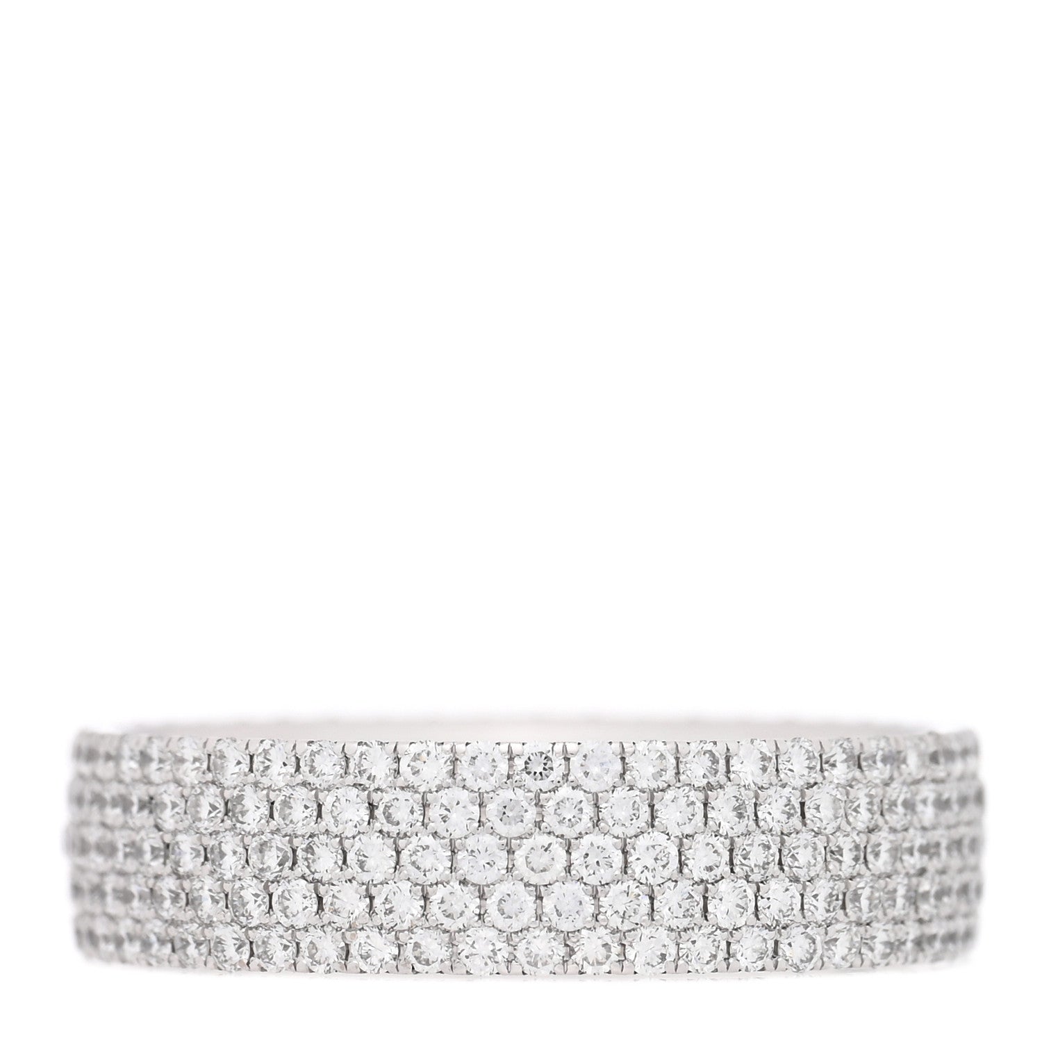 Tiffany 18K White Gold Diamond Metro Five-Row Ring 52 6 3 of 4