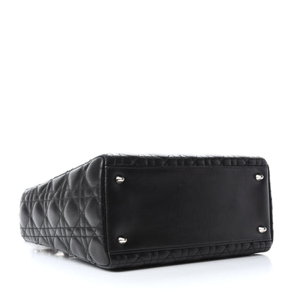 Christian Dior Lambskin Cannage Medium Lady Dior Black 4 of 9