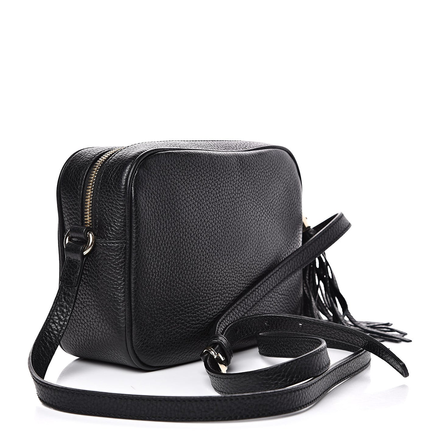 Pebbled Calfskin Small Soho Disco Bag Black