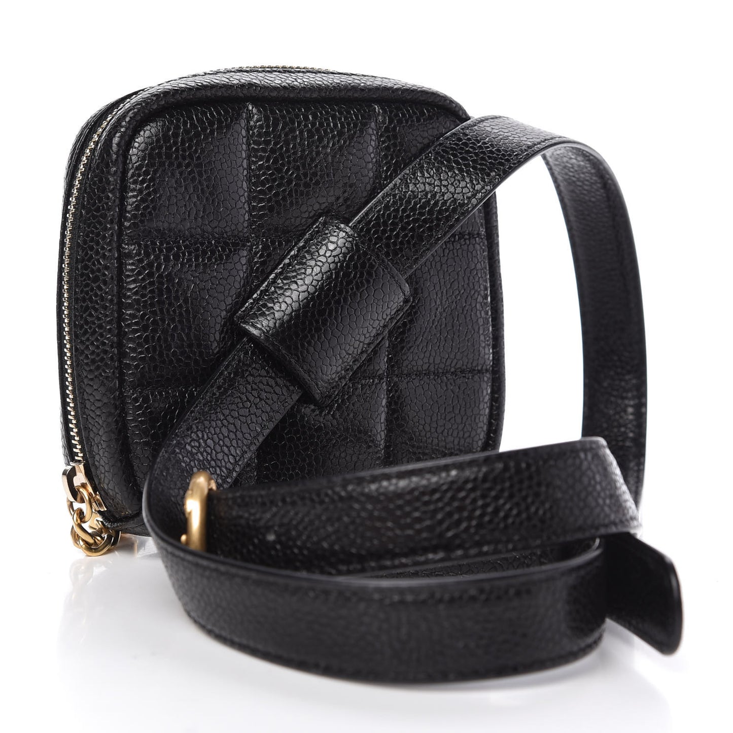 Caviar Quilted Coin Purse Belt Bag Black