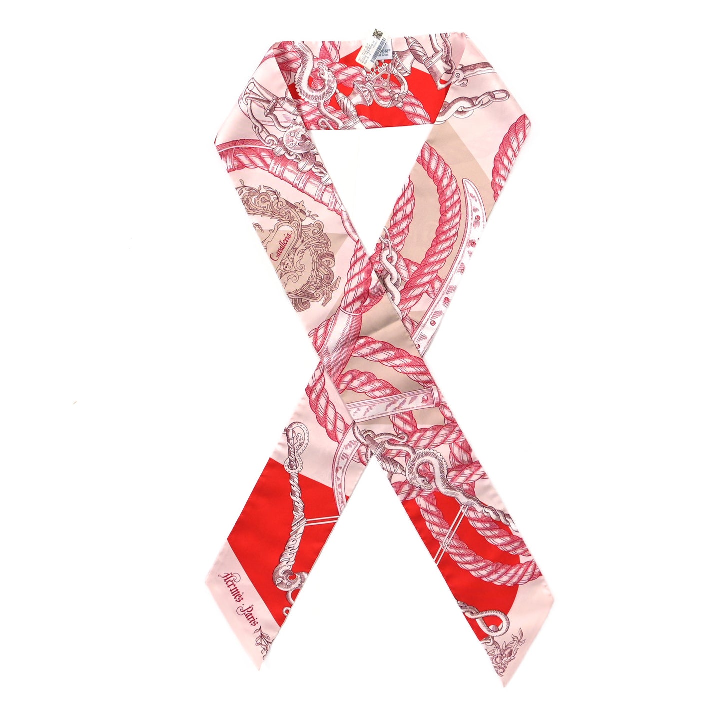 Silk Della Cavalleria Maxi Twilly Rose Pale Rouge