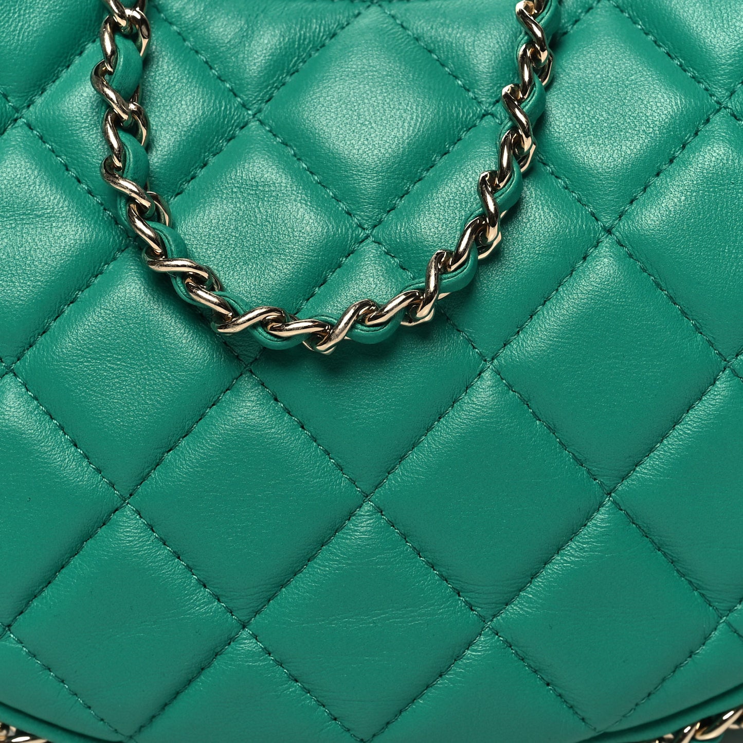 Lambskin Quilted Small Hobo Bag Green