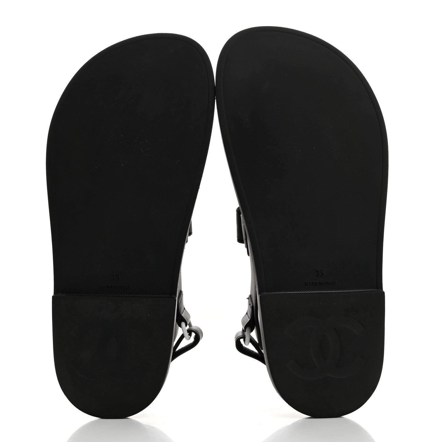 Chanel Rubber CC Dad Sandals 35 Black 5 of 8