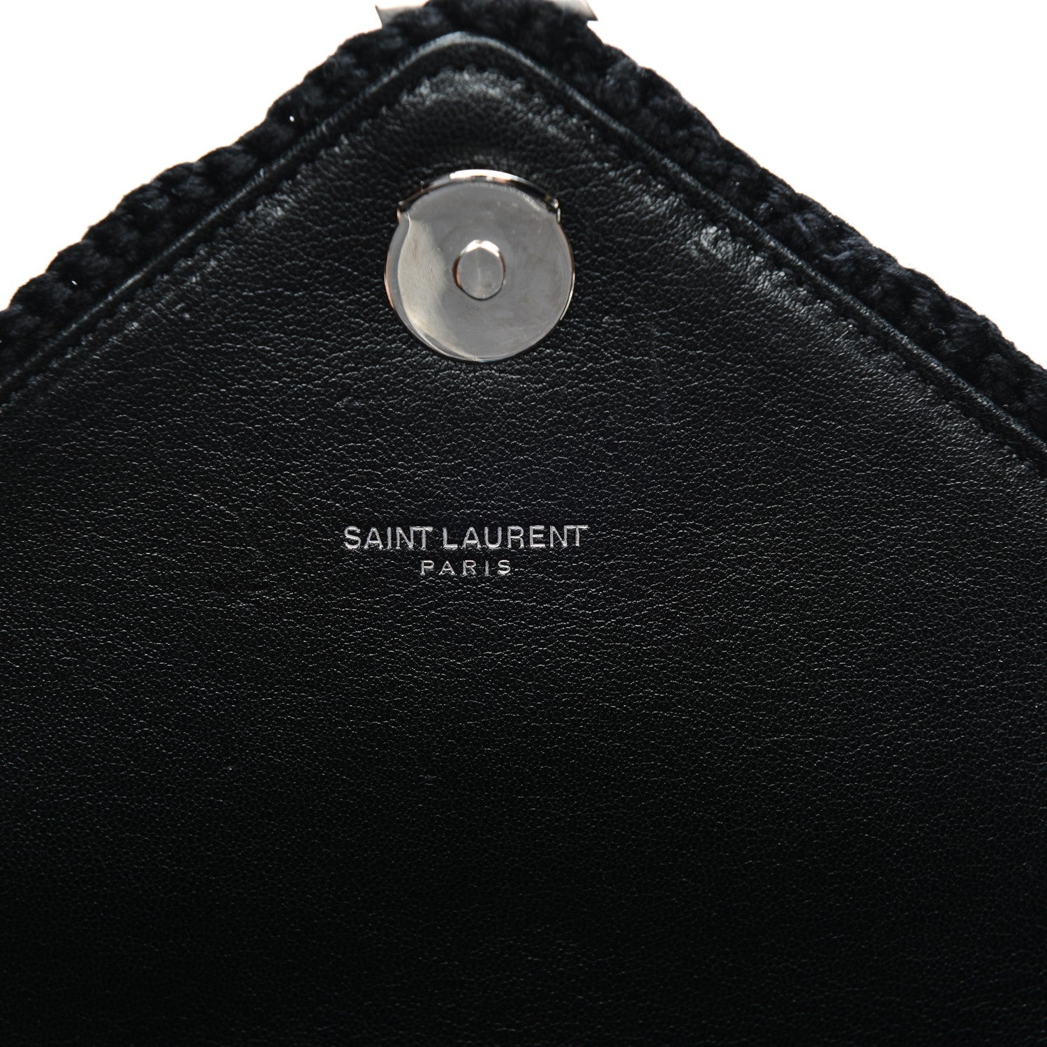 Saint Laurent Suede Macrame Medium College Monogram Satchel Black 6 of 7