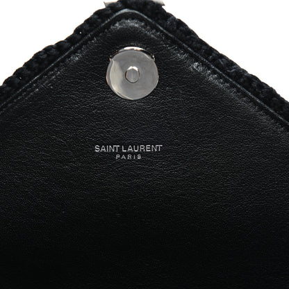 Saint Laurent Suede Macrame Medium College Monogram Satchel Black 6 of 7