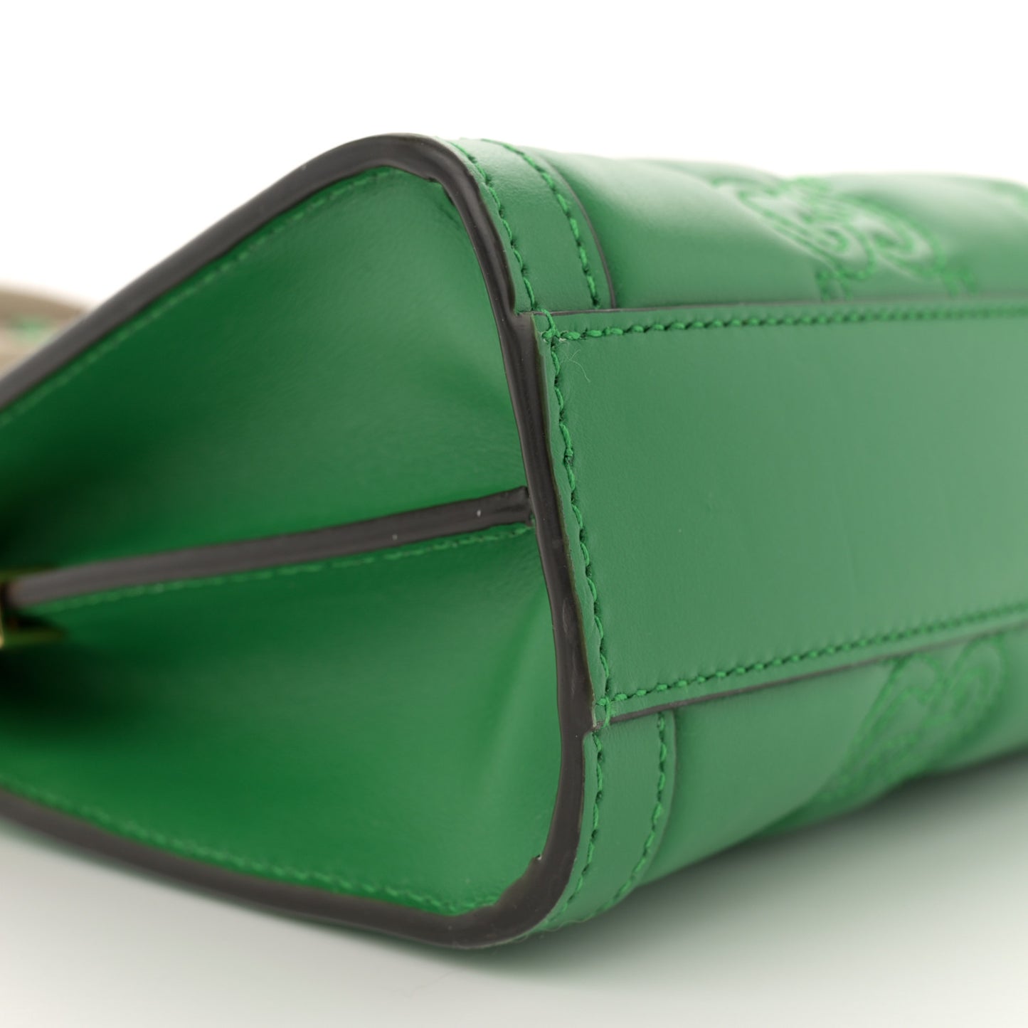 Calfskin GG Matelasse Small Slim Chain Shoulder Bag Spring Green Natural