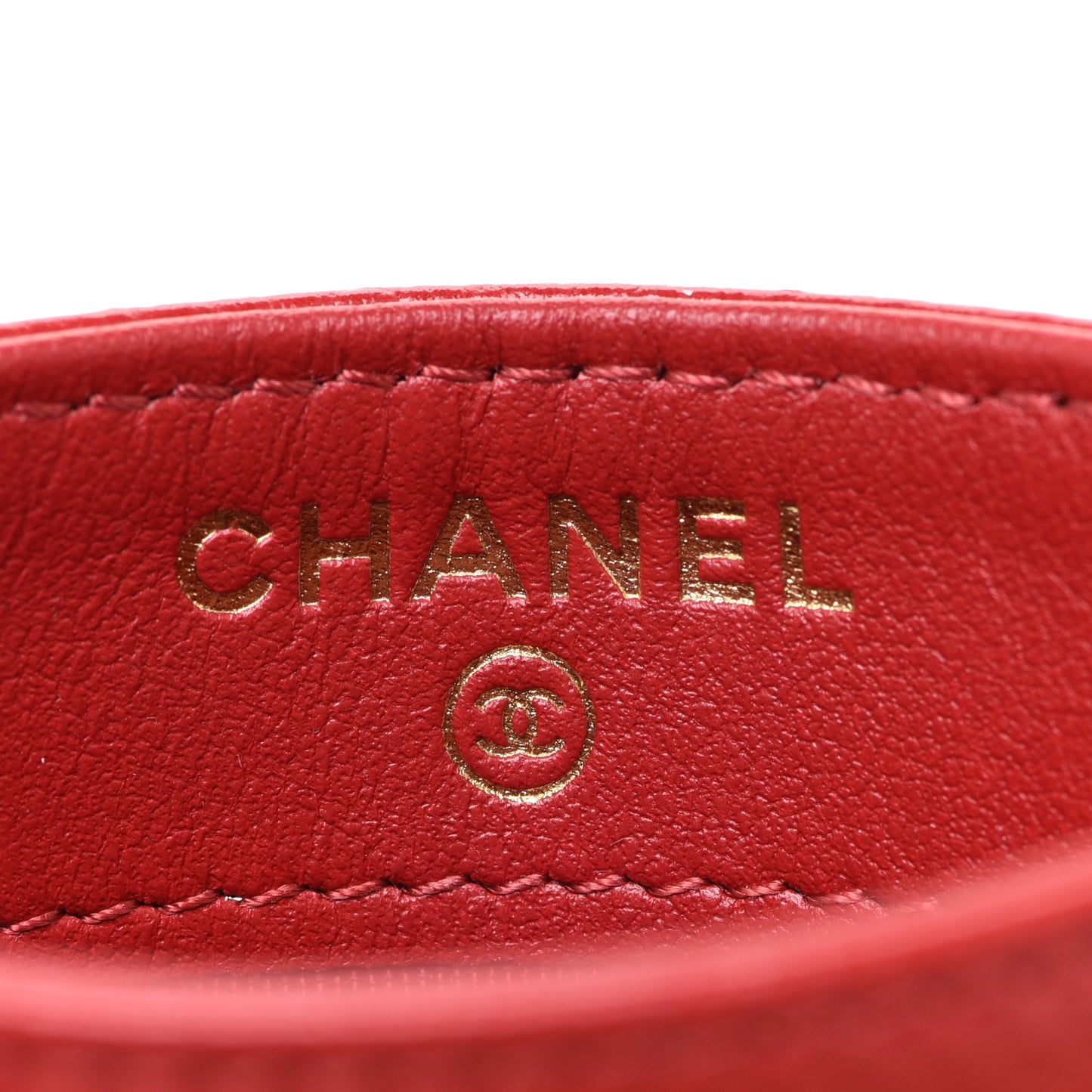 Caviar Camellia Embossed Card Holder Red