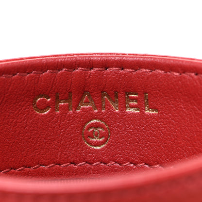 Chanel Caviar Camellia Embossed Card Holder Red 6 of 9