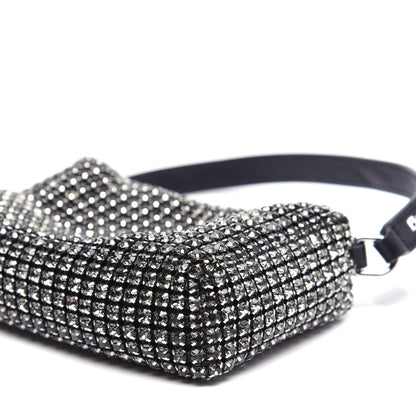 Alexander Wang Mesh Crystal Rhinestone Mini Heiress Pouch Black Silver 8 of 11