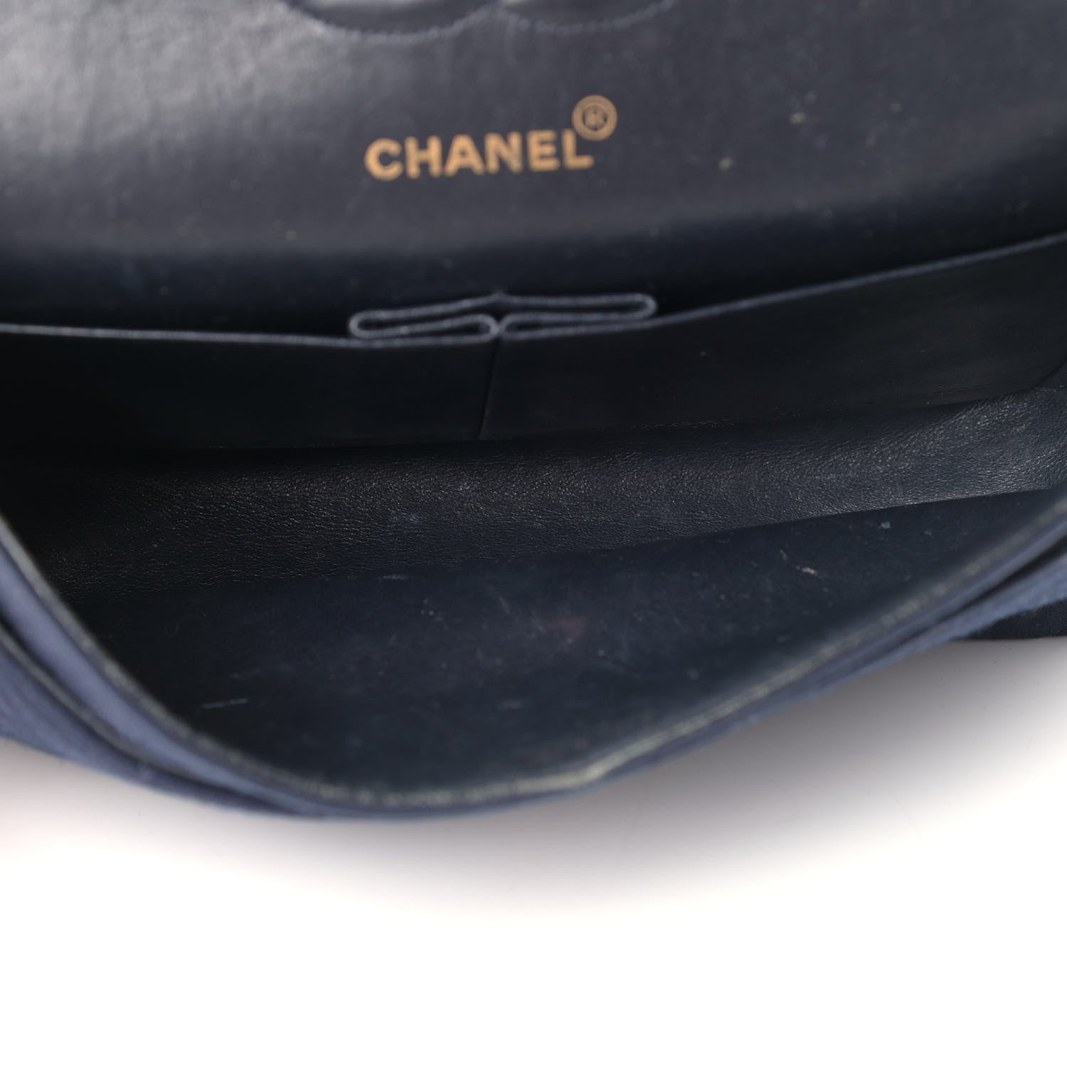 Chanel Jersey Quilted Medium Bijoux Chain Double Flap Navy 4 of 9