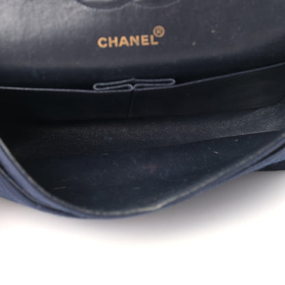 Chanel Jersey Quilted Medium Bijoux Chain Double Flap Navy 4 of 9