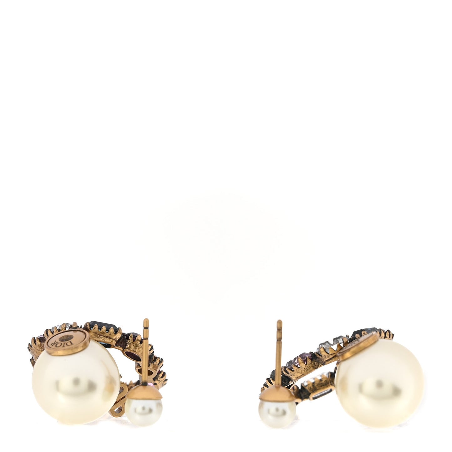 Pearl Crystal J'adior Tribal Earrings Gold Multicolor