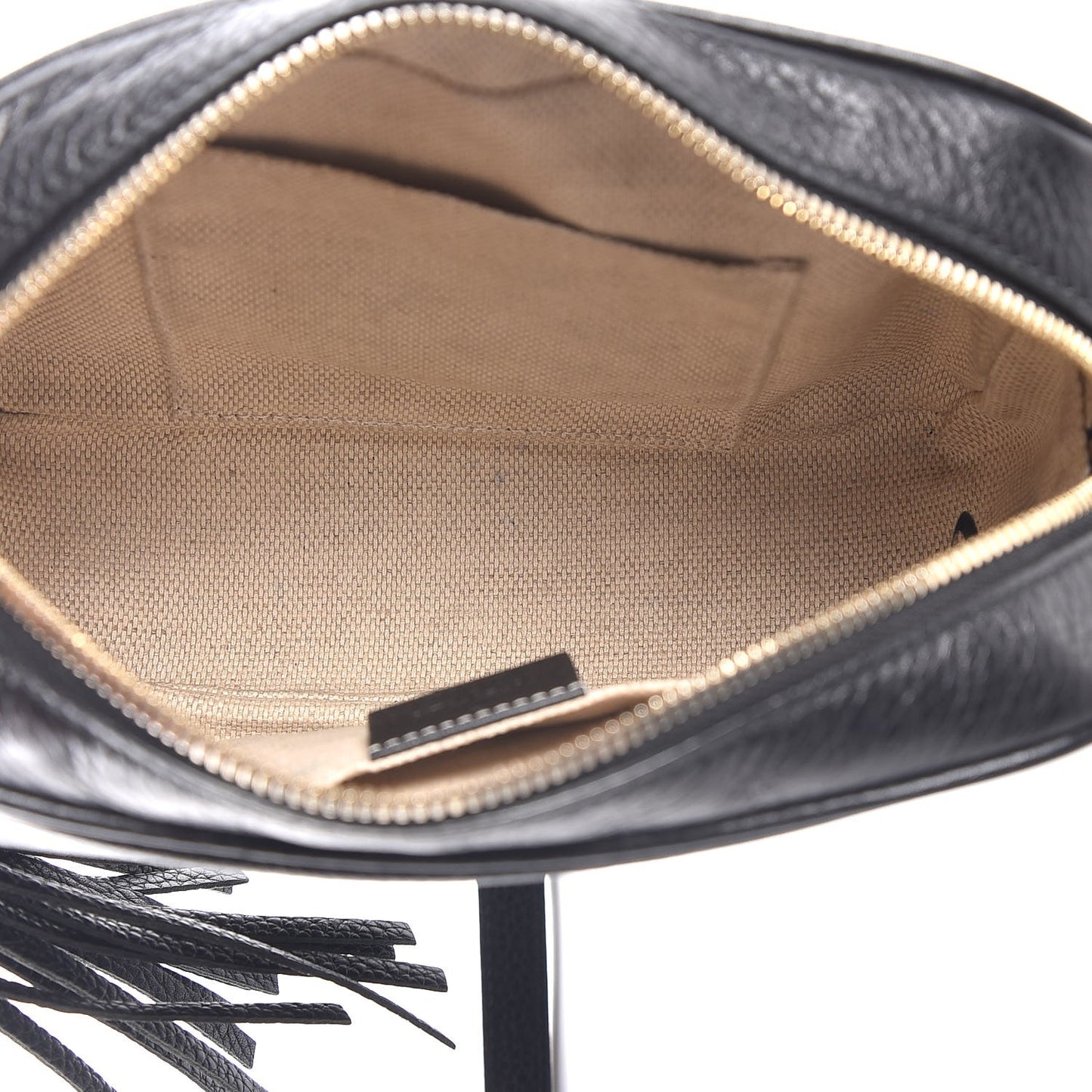 Pebbled Calfskin Small Soho Disco Bag Black