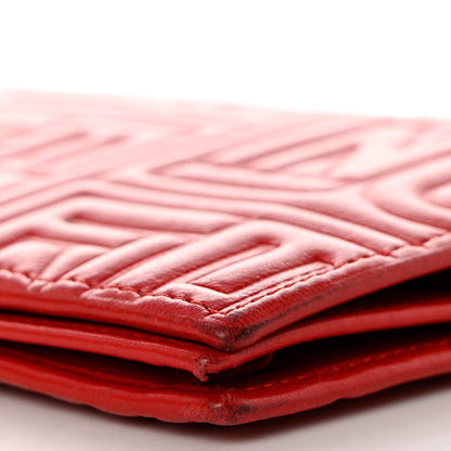 Fendi Nappa Logo Embossed Long Wallet on Chain Rosso 11 of 14
