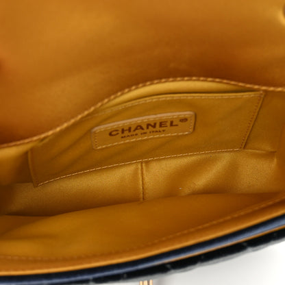 Chanel Velvet Quilted Small Flap Yellow Navy Charcoal 5 of 10