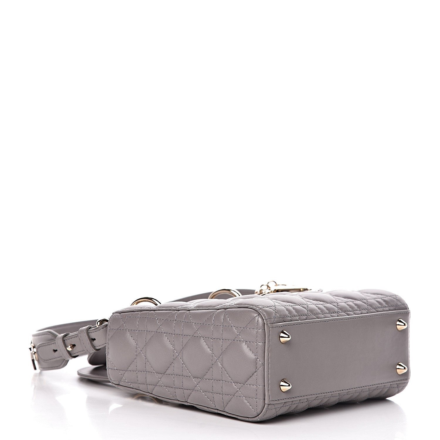 Christian Dior Lambskin Cannage Small Lucky Badges My Lady Dior Grey 4 of 11