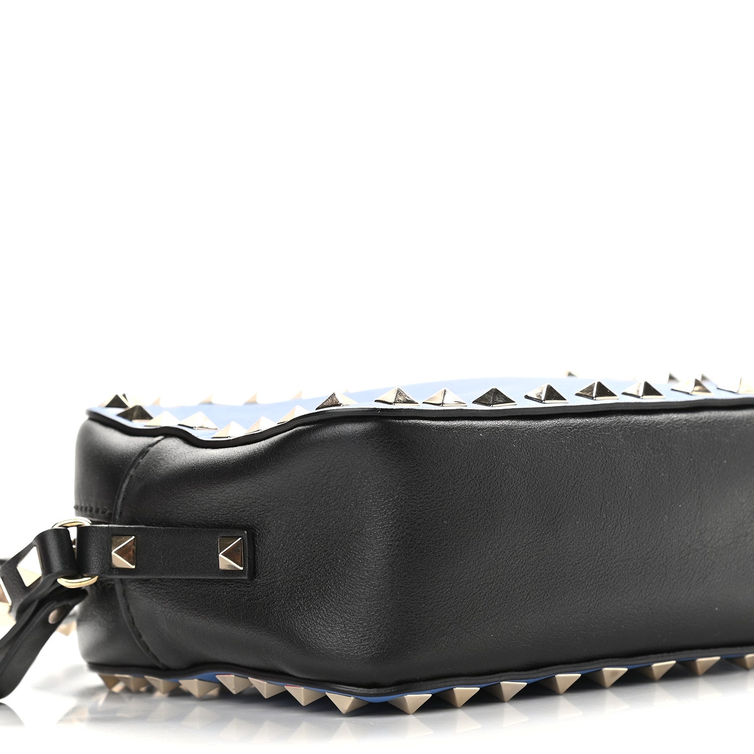 Valentino Garavani Calfskin Rockstud Camera Crossbody Bag Blue Black 7 of 8