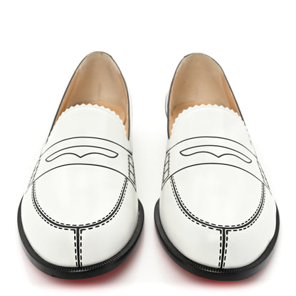 Christian Louboutin Calfskin Women Mocalaureat Tromp L'oeil Loafers 39 White 2 of 11