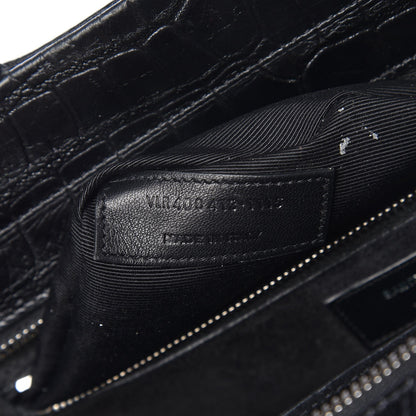 Saint Laurent Calfskin Crocodile Embossed Small Cabas Rive Gauche Black 7 of 12